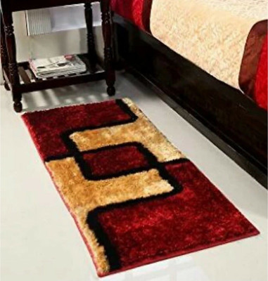 SR Handloom Red, Beige Polyester Runner(2 cm,  X 6 cm, Rectangle)