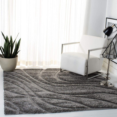 HR CARPET Grey Polyester Carpet(4 ft.,  X 6 ft., Rectangle)