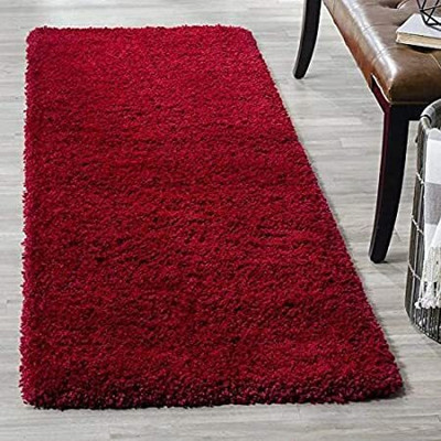 Anabia Red Polyester Carpet(2 ft,  X 6 ft, Rectangle)