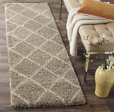 RM Handloom Beige Polyester Runner(60 cm,  X 120 cm, Rectangle)