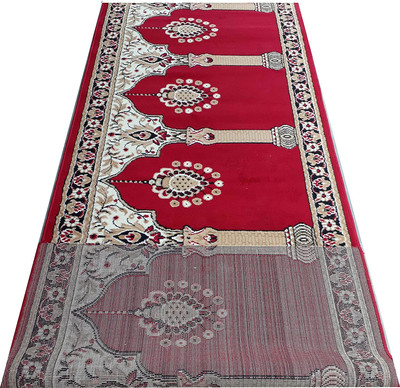 Shag Weaving Red Silk Carpet(4 ft,  X 20 ft, Rectangle)