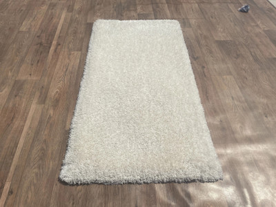 TAHNOORCARPET White Polyester Carpet(60 cm,  X 120 cm, Rectangle)