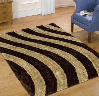 HR CARPET Brown Polyester Carpet(3 ft.,  X 5 ft., Rectangle)