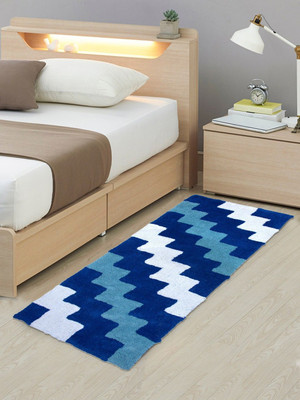 RRcrafts Blue Cotton Runner(2 cm,  X 4 cm, Rectangle)