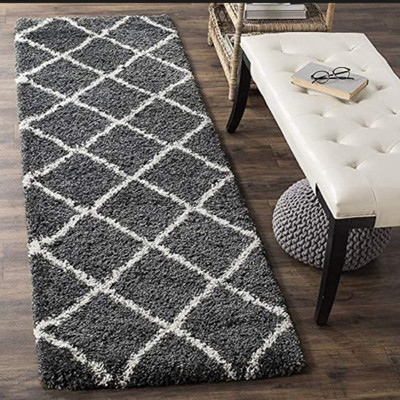SR Handloom Grey Polyester Runner(60 cm,  X 182 cm, Rectangle)