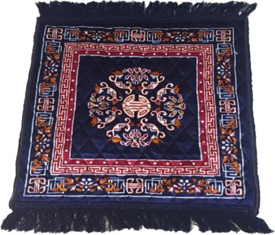 AAZEEM Blue Polyester Carpet(2 ft,  X 2 ft, Square)
