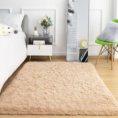 RNCARPET Beige Polyester Carpet(150 cm,  X 210 cm, Rectangle)