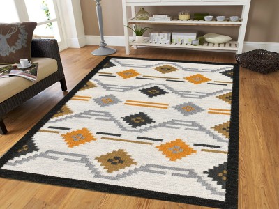 PRASHIA OVERSEAS Multicolor Wool Area Rug(150 cm,  X 200 cm, Rectangle)