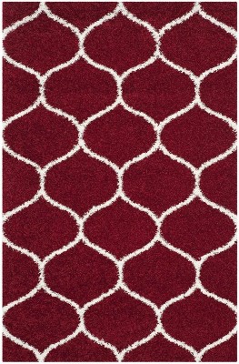 Carpet Planet Red Polyester Carpet(5 ft,  X 7 ft, Rectangle)