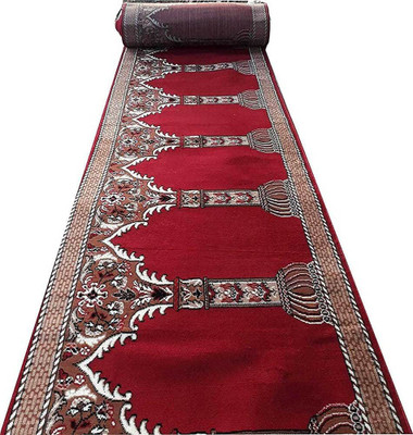 Shag Weaving 4 ft  X 39 ft Silk Carpet(Rectangle, Red)