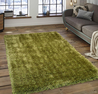 HR CARPET Green Polyester Area Rug(3 ft.,  X 5 ft., Rectangle)