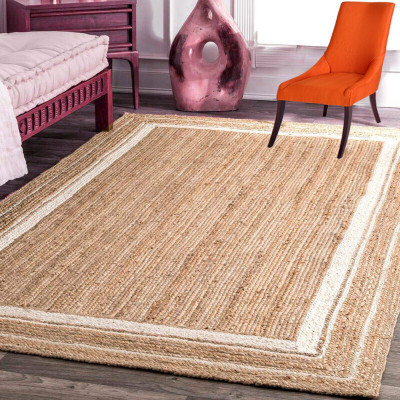 dheeraj handloom Beige Jute Carpet(60.96 cm,  X 152.4 cm, Rectangle)