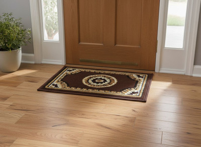 ROYALTHREAD Multicolor Polyester Carpet(40 cm,  X 60 cm, Square)