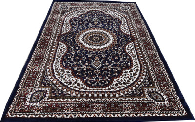 Shag Weaving Blue Silk Carpet(2 ft,  X 6 ft, Rectangle)
