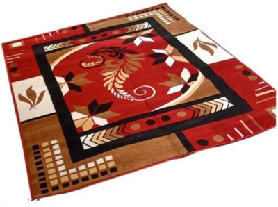 Ra handloom carpet Red Acrylic Carpet(6 cm,  X 8 cm, Rectangle)