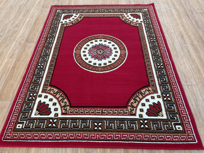 HR CARPET Red Acrylic Carpet(150 cm,  X 210 cm, Rectangle)
