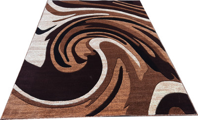 Shag Weaving Gold Polypropylene Carpet(5 ft,  X 7 ft, Rectangle)