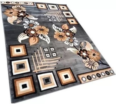 Acarpet Maroon, Beige Acrylic Carpet(6 ft,  X 8 ft, Rectangle)