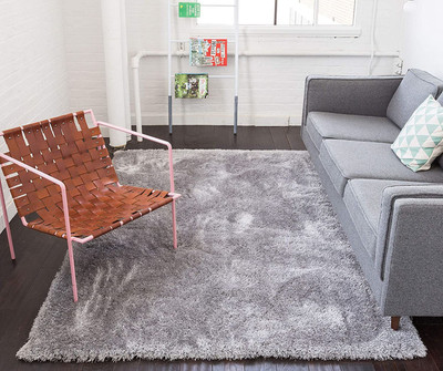 BhCarpet Silver Polyester Carpet(3 ft,  X 5 ft, Rectangle)