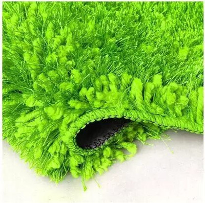 SR Handloom Green Polyester Carpet(2 ft,  X 4 ft, Rectangle)