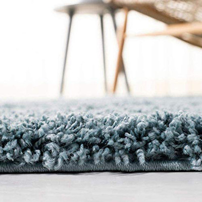 Acarpet Light Blue Polyester Carpet(6 ft,  X 9 ft, Rectangle)
