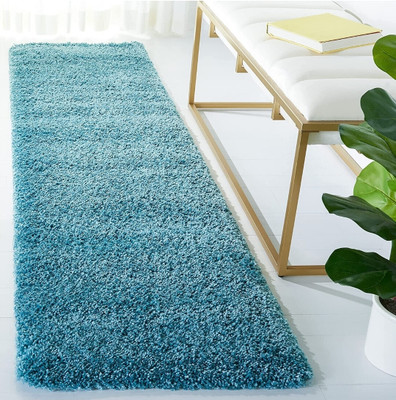 RM Handloom Blue Polyester Runner(6 cm,  X 2 cm, Rectangle)