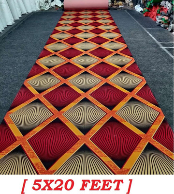 Acarpet 5 cm  X 20 cm Nylon Carpet(Rectangle, Red, Yellow, Gold)