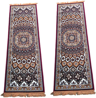 mehar creation Maroon Polyester Carpet(60 cm,  X 180 cm, Rectangle)