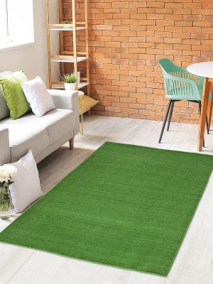 Saral Home Green Cotton Carpet(4 ft,  X 6 ft, Rectangle)