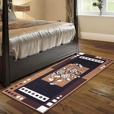 AlishaCarpet 45 cm  X 150 cm Silk Runner(Rectangle, Brown)