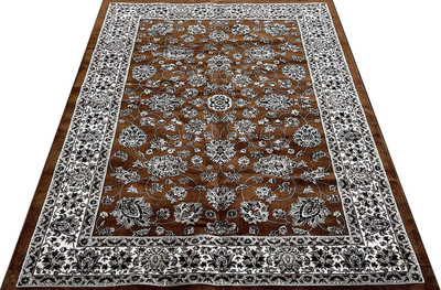 SM Handloom CARPET Gold Silk Carpet(5 ft,  X 7 ft, Rectangle)