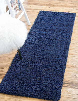 Shag Weaving Blue Polyester Area Rug(2 ft,  X 4 ft, Rectangle)