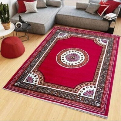 IP FASHION 150 cm  X 200 cm Polyester Carpet(Rectangle, Red)