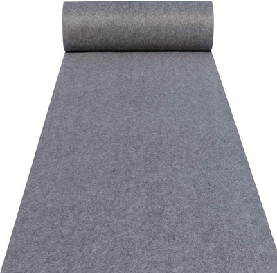 HR CARPET Silver Synthetic Carpet(5 ft.,  X 7 ft., Rectangle)