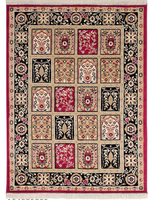 Samjeeda Handloom carpets Red Acrylic Carpet(5 cm,  X 7 cm, Rectangle)