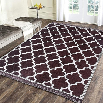 RADECOR Brown Chenille Carpet(152 cm,  X 213 cm, Rectangle)