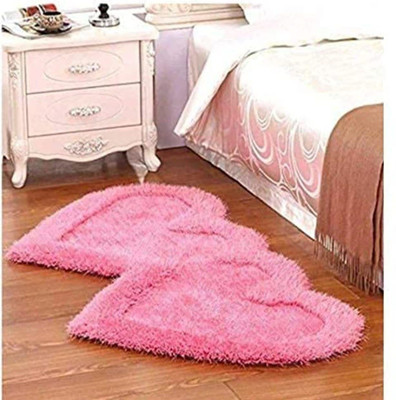SPA Furnishing 2 cm  X 5 cm Polyester Carpet(Abstract, Pink)