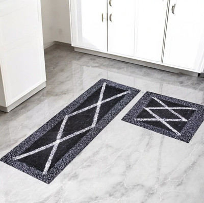 ROUSN Black Cotton Runner(40 cm,  X 120 cm, Rectangle)