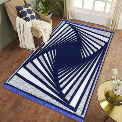 AF 5 cm  X 7 cm Chenille Runner(Rectangle, Dark Blue)