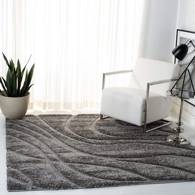 TAHNOORCARPET 120 cm  X 180 cm Polyester Carpet(Rectangle, Grey)