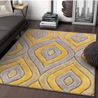 RM Handloom Multicolor Polyester Carpet(152.4 cm,  X 213.36 cm, Rectangle)