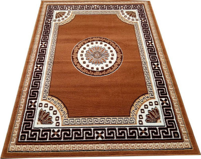 R CARPETS Gold Silk Carpet(5 ft,  X 7 ft, Rectangle)