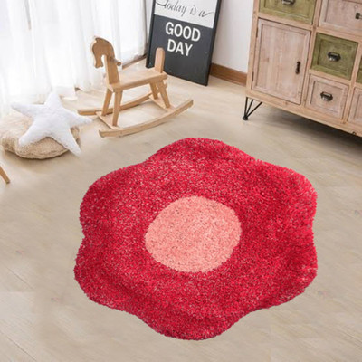 KALYAN GLOBAL Pink Polyester Area Rug(2 cm,  X 2 cm, Circle)