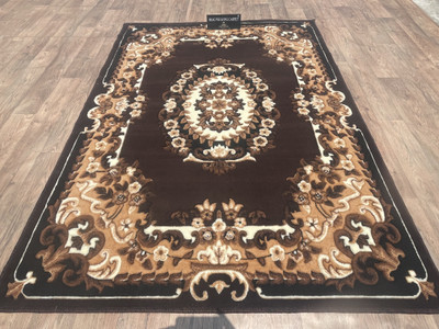 AyanCarpets Brown Viscose Carpet(7 ft,  X 10 ft, Rectangle)