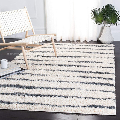 RM Handloom White, Grey Polyester Carpet(4 ft,  X 2 ft, Rectangle)