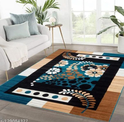 Zamarug 150 cm  X 210 cm Polyester Carpet(Rectangle, Blue)