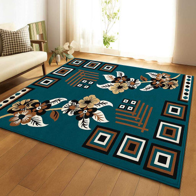 Samjeeda Handloom carpets 150 cm  X 210 cm Silk Carpet(Rectangle, Dark Blue)