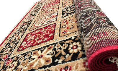 BhCarpet Red Silk Carpet(5 cm,  X 7 cm, Rectangle)