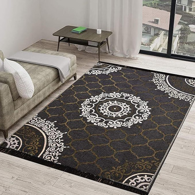 RADECOR Grey Chenille Carpet(152 cm,  X 213 cm, Rectangle)