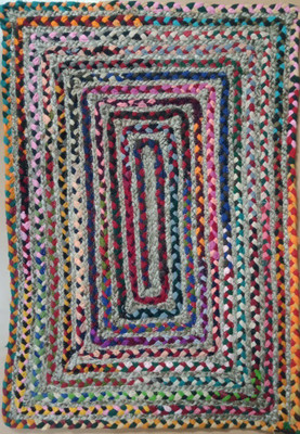 Jyoti Multicolor Jute Carpet(2 cm,  X 3 cm, Rectangle)